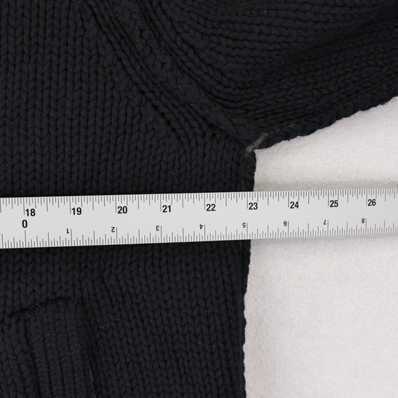 Ted Baker Cardigan Sweater Mens Size 6 Black Heavyweight Grandpa Dad Wool Blend - Picture 6 of 11